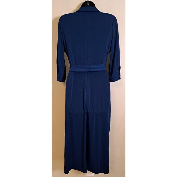 Alfani Tie Waist Shirt dress Navy Small - Picture 3 of 11
